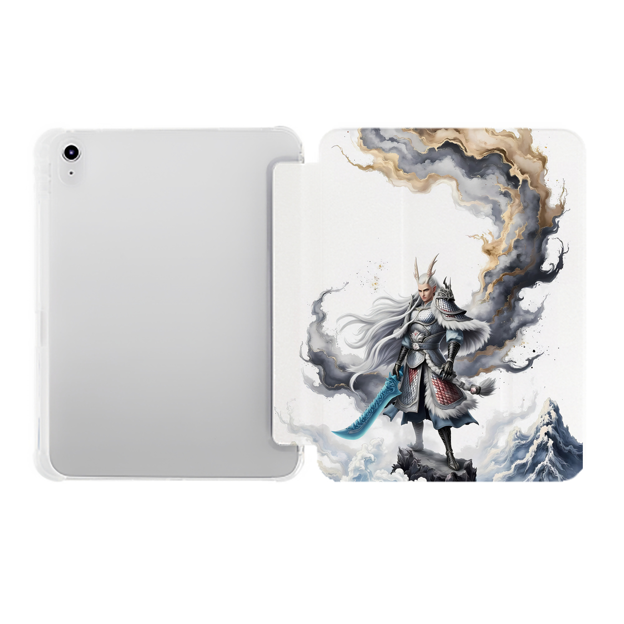 （画像用） Ne Zha 2 ナタ 魔童の大暴れ IPad ケース ペン収納付き 三つ折りスタンド PUレザー×シリコン 対応機種9.5/10.5/10.9インチ